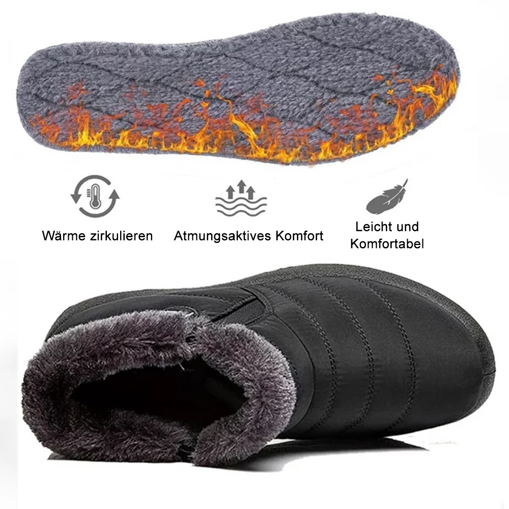 Warme Schneestiefel für Damen mit seitlichem Reißverschluss