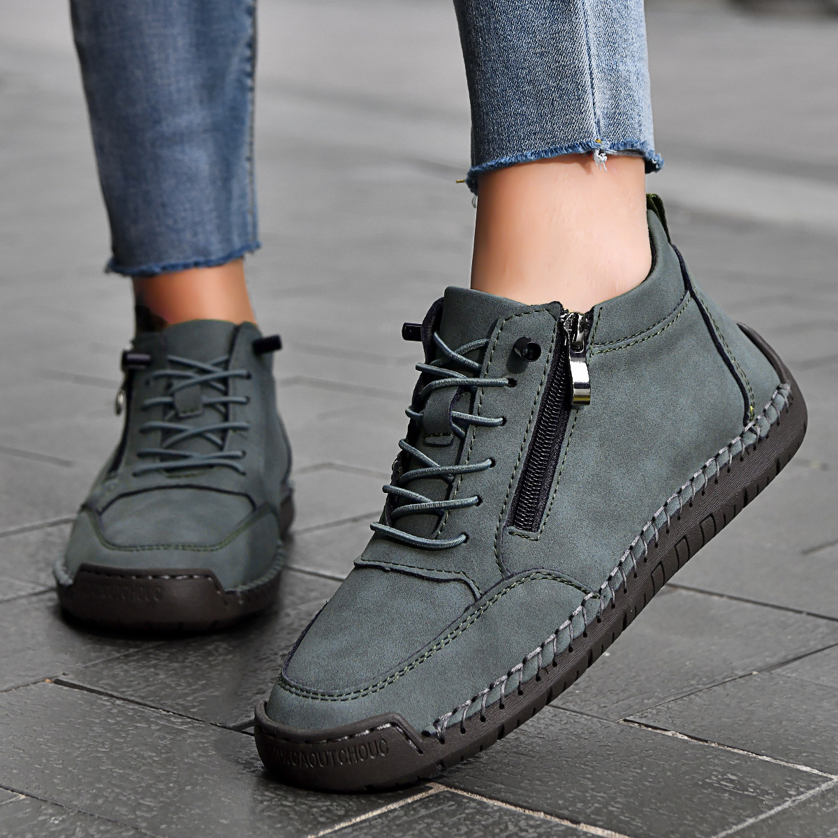 ⏰LETZTER TAG – 70 % RABATT🛒 Herren Leder-Freizeitstiefel – Bequeme Outdoor-Schuhe für Alltag und Autofahren