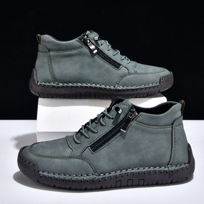 ⏰LETZTER TAG – 70 % RABATT🛒 Herren Leder-Freizeitstiefel – Bequeme Outdoor-Schuhe für Alltag und Autofahren