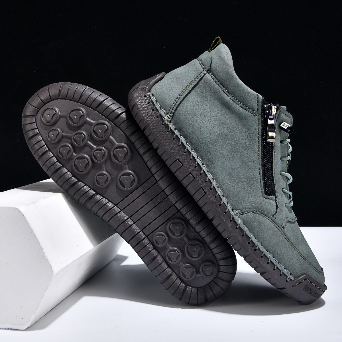 ⏰LETZTER TAG – 70 % RABATT🛒 Herren Leder-Freizeitstiefel – Bequeme Outdoor-Schuhe für Alltag und Autofahren