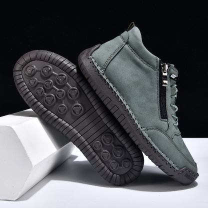 ⏰LETZTER TAG – 70 % RABATT🛒 Herren Leder-Freizeitstiefel – Bequeme Outdoor-Schuhe für Alltag und Autofahren