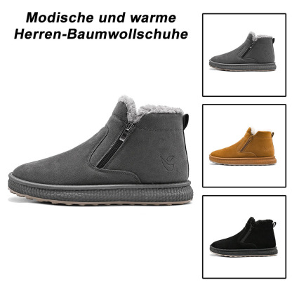 Rutschfeste, modische, warme Herren-Baumwollschuhe mit seitlichem Reißverschluss