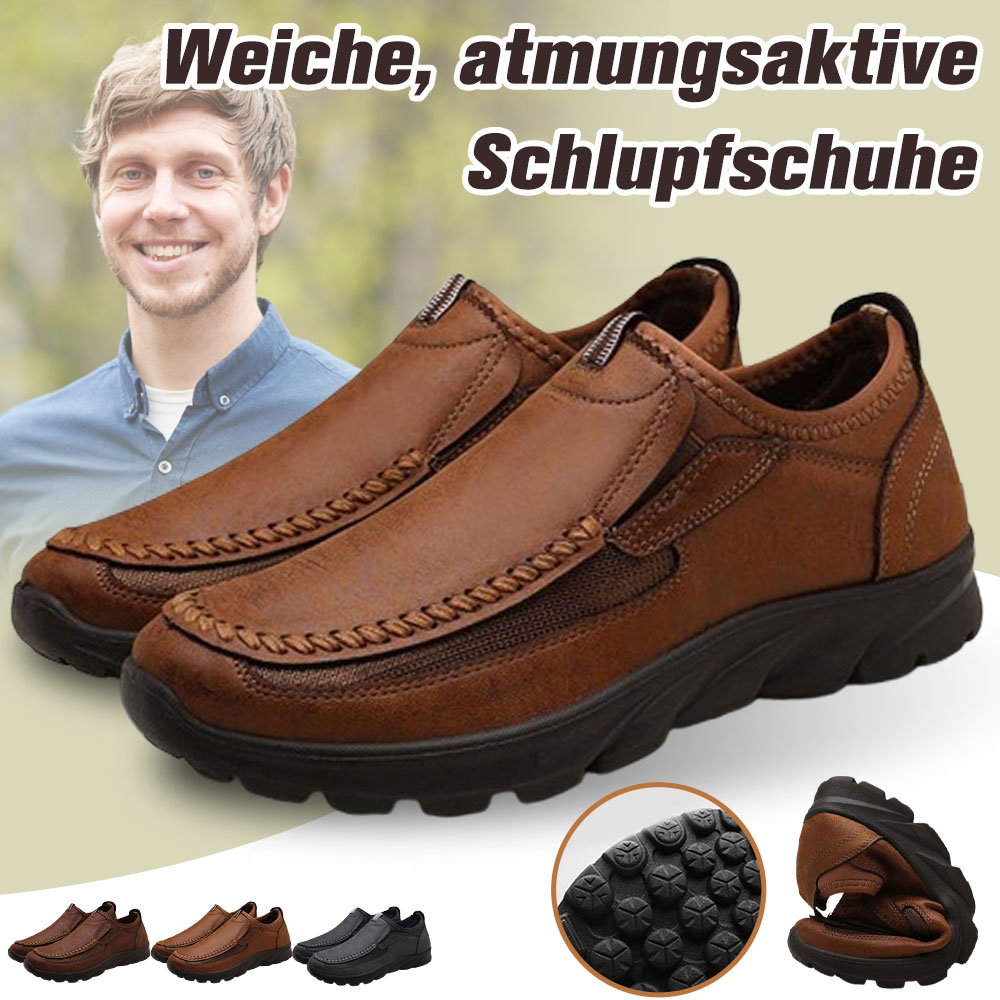 Lässige, atmungsaktive Herren-Loafer aus Leder
