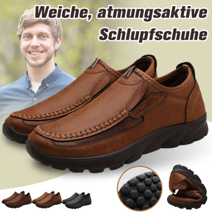 Lässige, atmungsaktive Herren-Loafer aus Leder