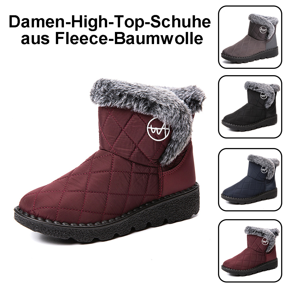 Damen-High-Top-Stiefel aus Fleece-Baumwolle