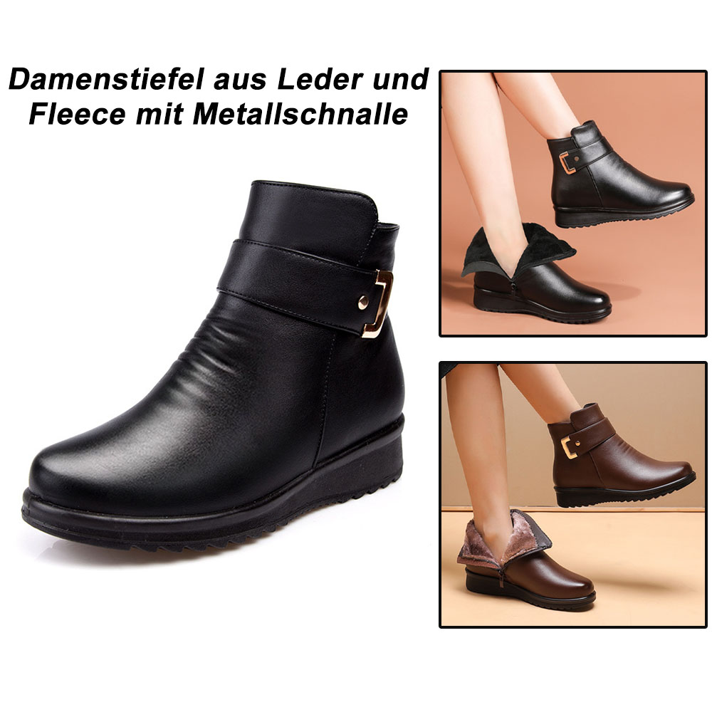 Damen-Schneestiefel mit hoher Spitze, samtverdickt