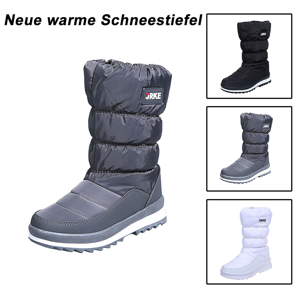 Damen-Schneestiefel mit dicker Sohle und mittelhohem Fleece aus Fleece