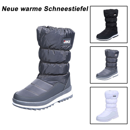 Damen-Schneestiefel mit dicker Sohle und mittelhohem Fleece aus Fleece