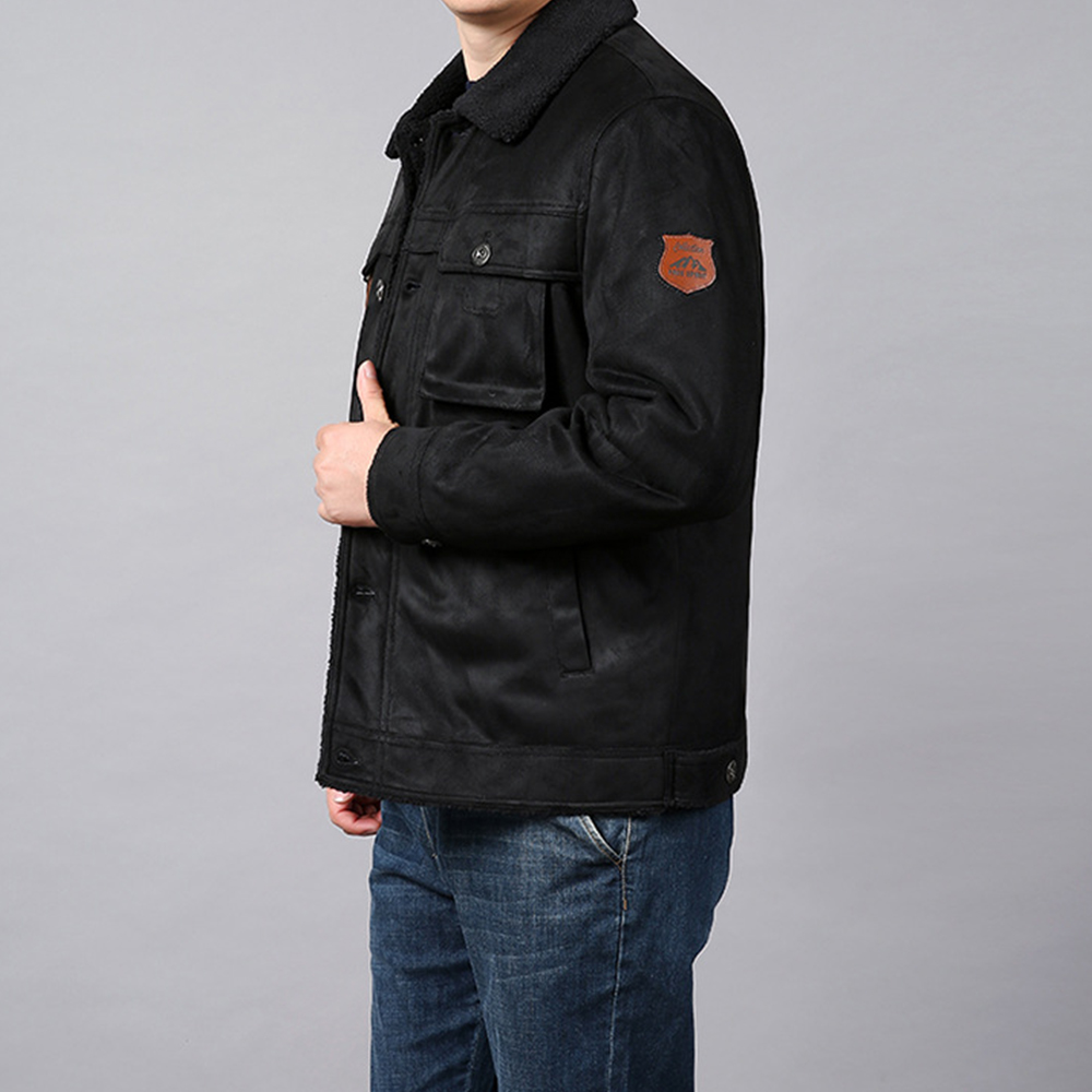  Herren-Winterjacke aus Plüsch-Wildleder