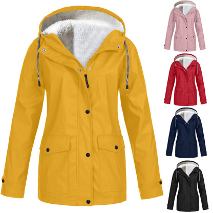 Therling Herbst und Winter neue Damen-Kapuzen-Fleecejacke
