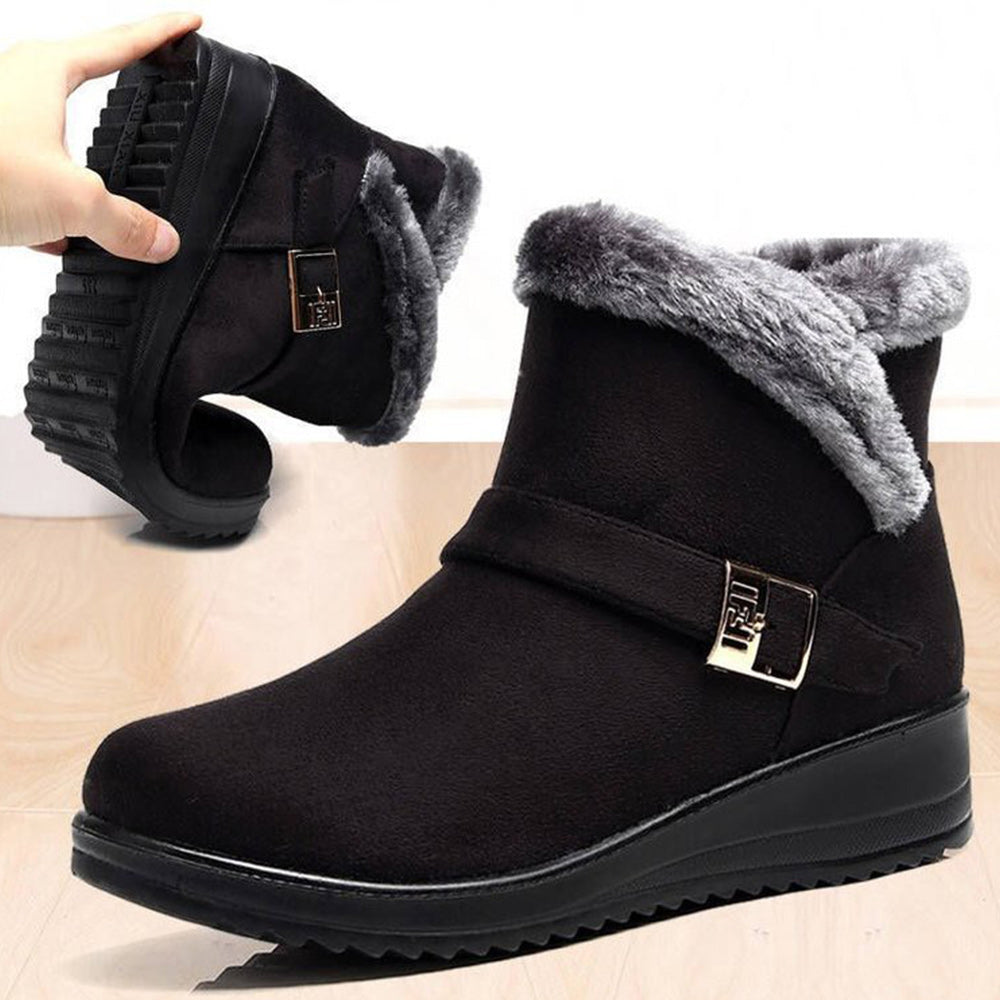 Neuer Winter plus samtgepolsterte rutschfeste Kurzrohr-Schneestiefel