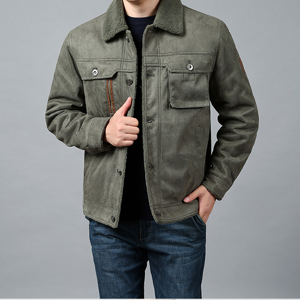  Herren-Winterjacke aus Plüsch-Wildleder