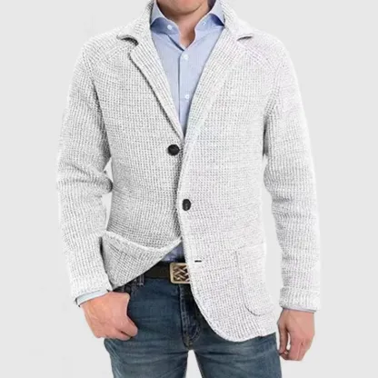 Elegante Herren-Strickjacke mit Reverstasche und langen Ärmeln