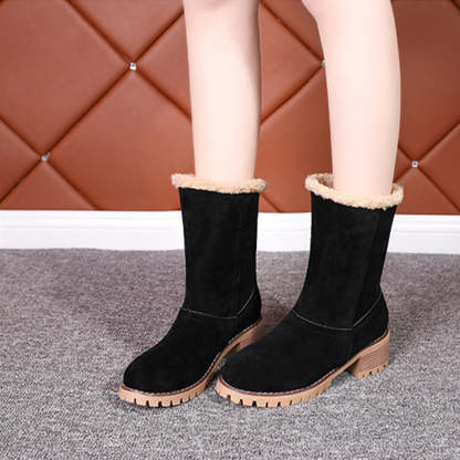 Neue trendige dicke, warme Martin-Stiefel mit runder Zehenpartie
