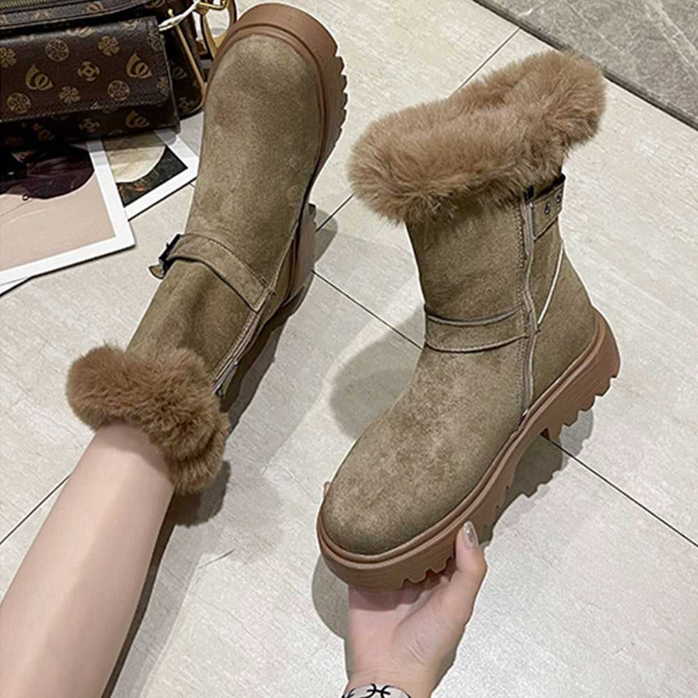 Winter neuer Stil plus samtverdickte warme Mittelrohr-warme Schuhe