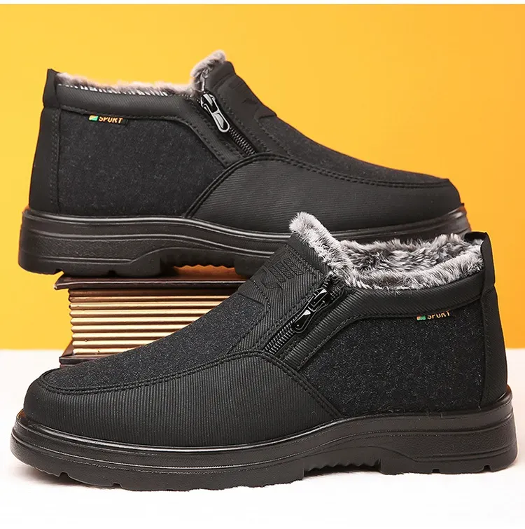 Orthopädische warme Schneestiefel für Herren, wasserdichte, rutschfeste Winter-Fleece-Schuhe