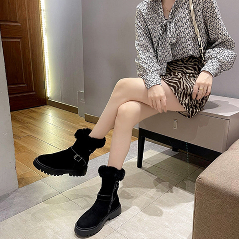 Winter neuer Stil plus samtverdickte warme Mittelrohr-warme Schuhe