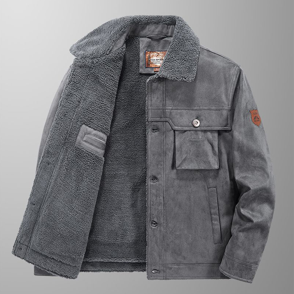  Herren-Winterjacke aus Plüsch-Wildleder