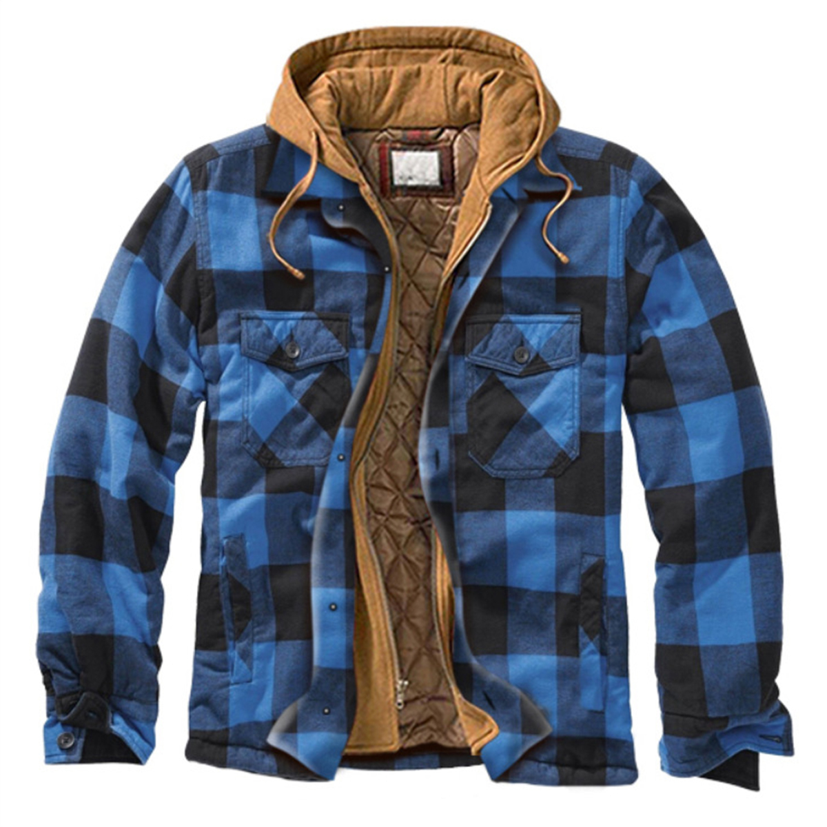 Der neueste karierte Wintermantel für Herrenmode plus Fleece-Baumwollmantel