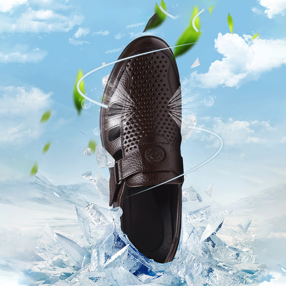 Herren-Hohlsandalen aus Premium-Rindsleder