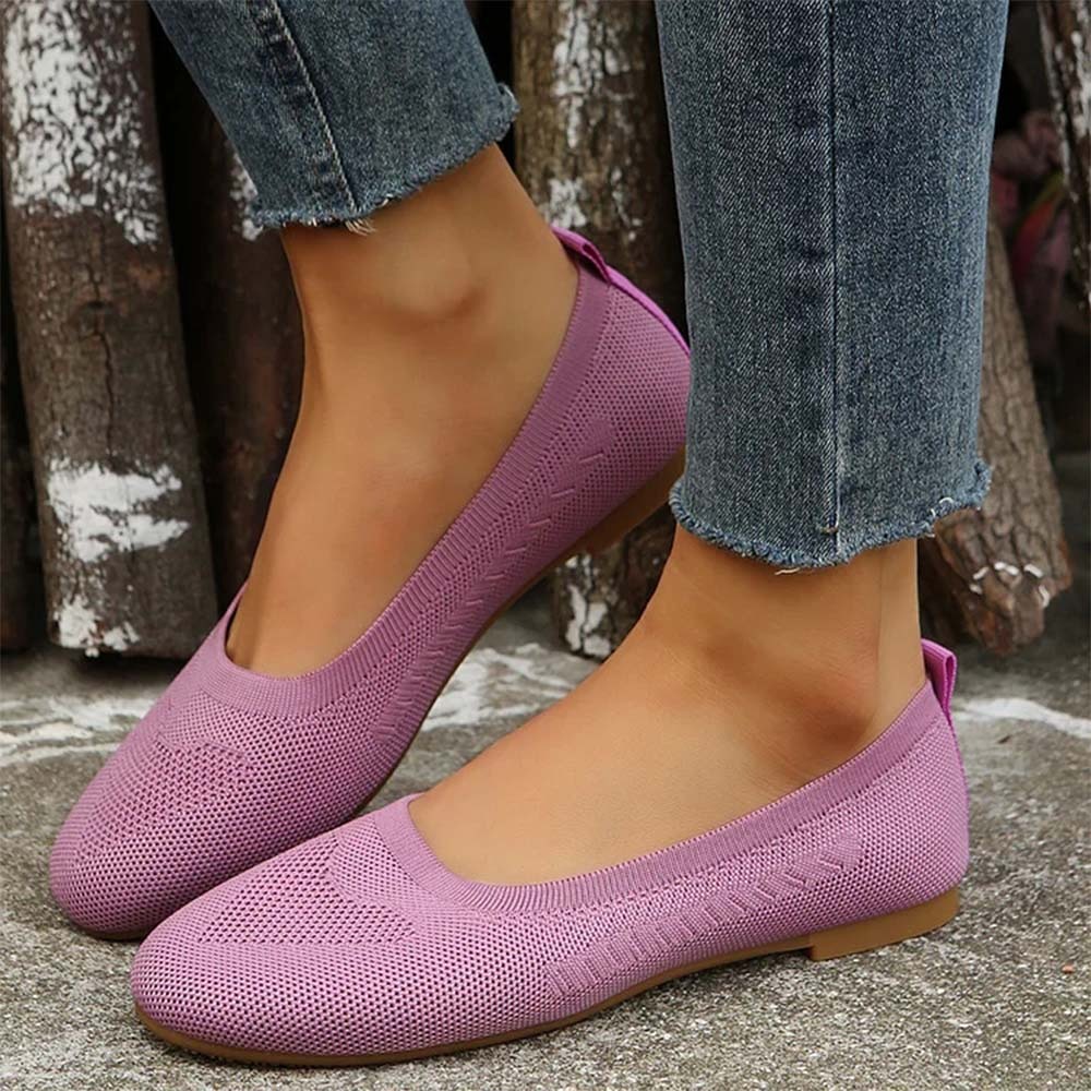 Gewebte, atmungsaktive, flache Freizeitschuhe für Damen