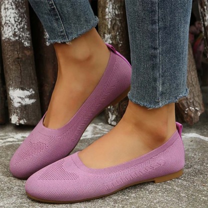 Gewebte, atmungsaktive, flache Freizeitschuhe für Damen