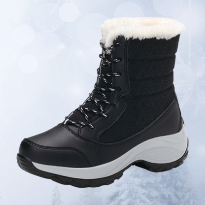 Hohe Damen-Schneestiefel aus Samt mit dicker Sohle für den Winter