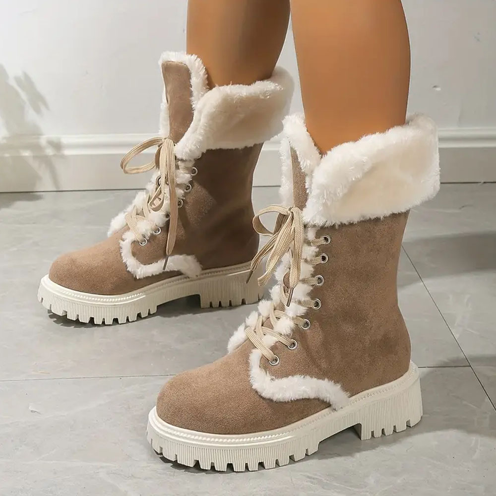 Lange Damen-Schneestiefel aus Fleece