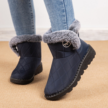 Damen-High-Top-Stiefel aus Fleece-Baumwolle