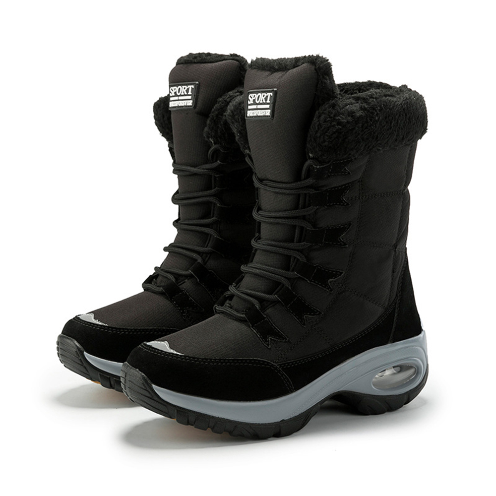 Hohe, rutschfeste Samt-Schneestiefel für Damen