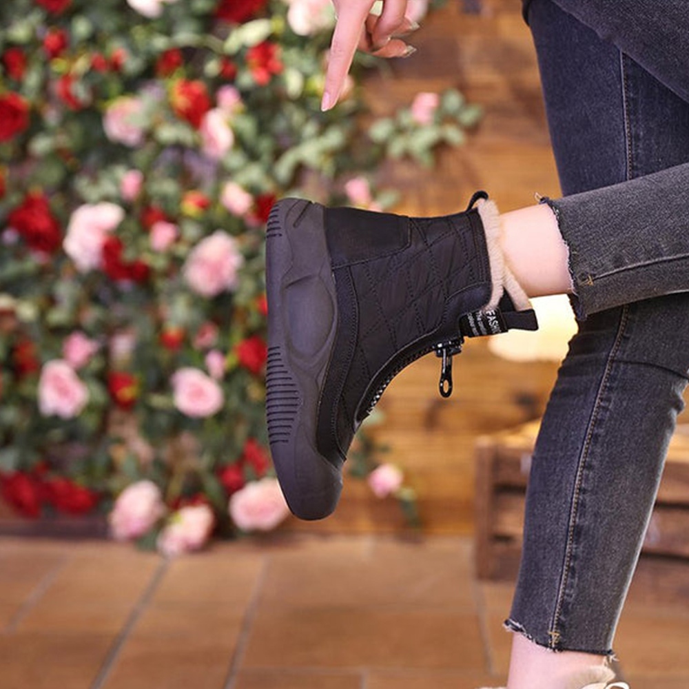 Neue Damen-Schneestiefel im Retro-Stil mit weicher Sohle und Samt