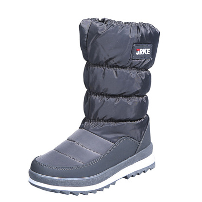 Damen-Schneestiefel mit dicker Sohle und mittelhohem Fleece aus Fleece
