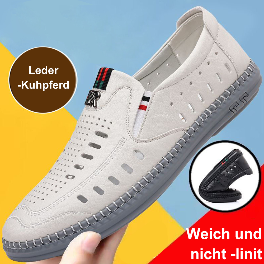 2024 neue Herren-Lochschuhe, lässige Ledersandalen