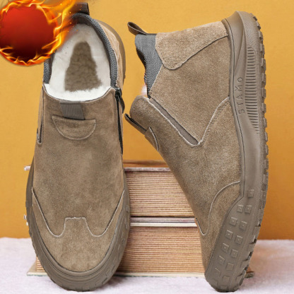 Herren-Winterstiefel aus Fleece mit hohem Schaft aus Baumwolle