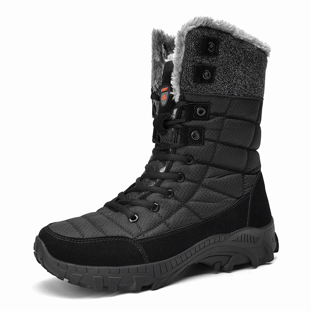 Lässige High-Top-Fleece-Baumwollstiefel für Herren