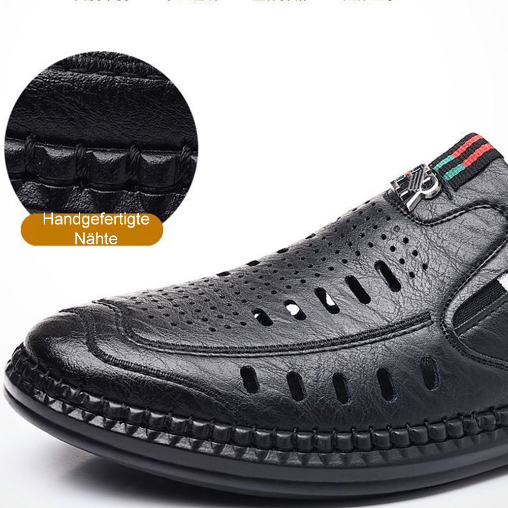 2024 neue Herren-Lochschuhe, lässige Ledersandalen