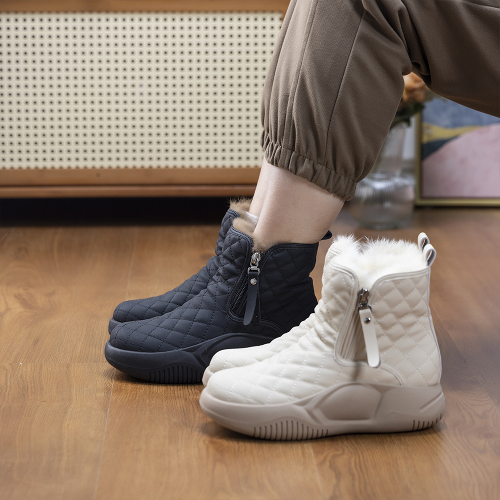 Neue Fleece-Damenstiefel mit dicker Sohle