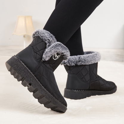 Damen-High-Top-Stiefel aus Fleece-Baumwolle