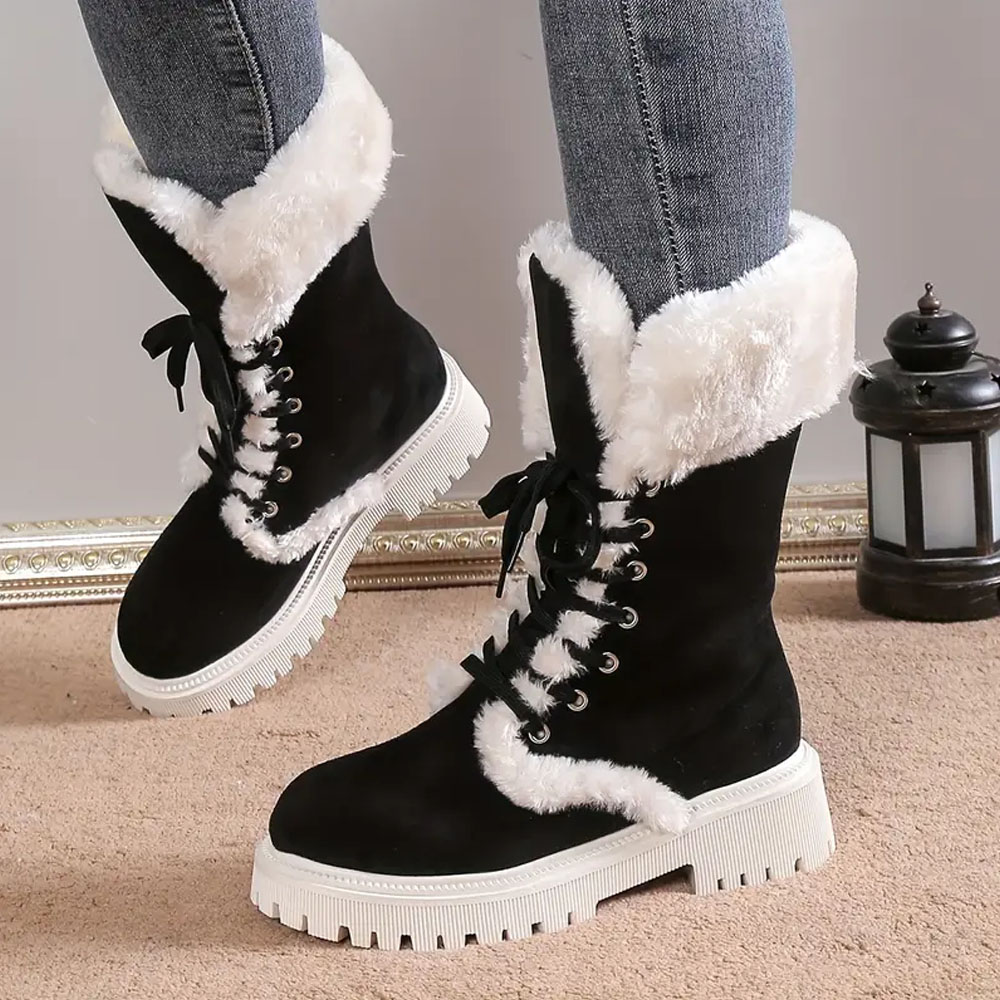 Lange Damen-Schneestiefel aus Fleece