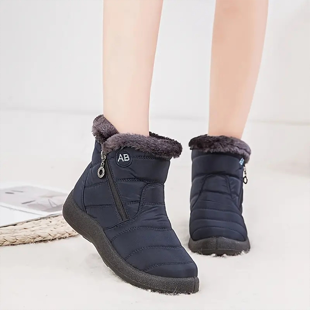Warme Schneestiefel für Damen mit seitlichem Reißverschluss