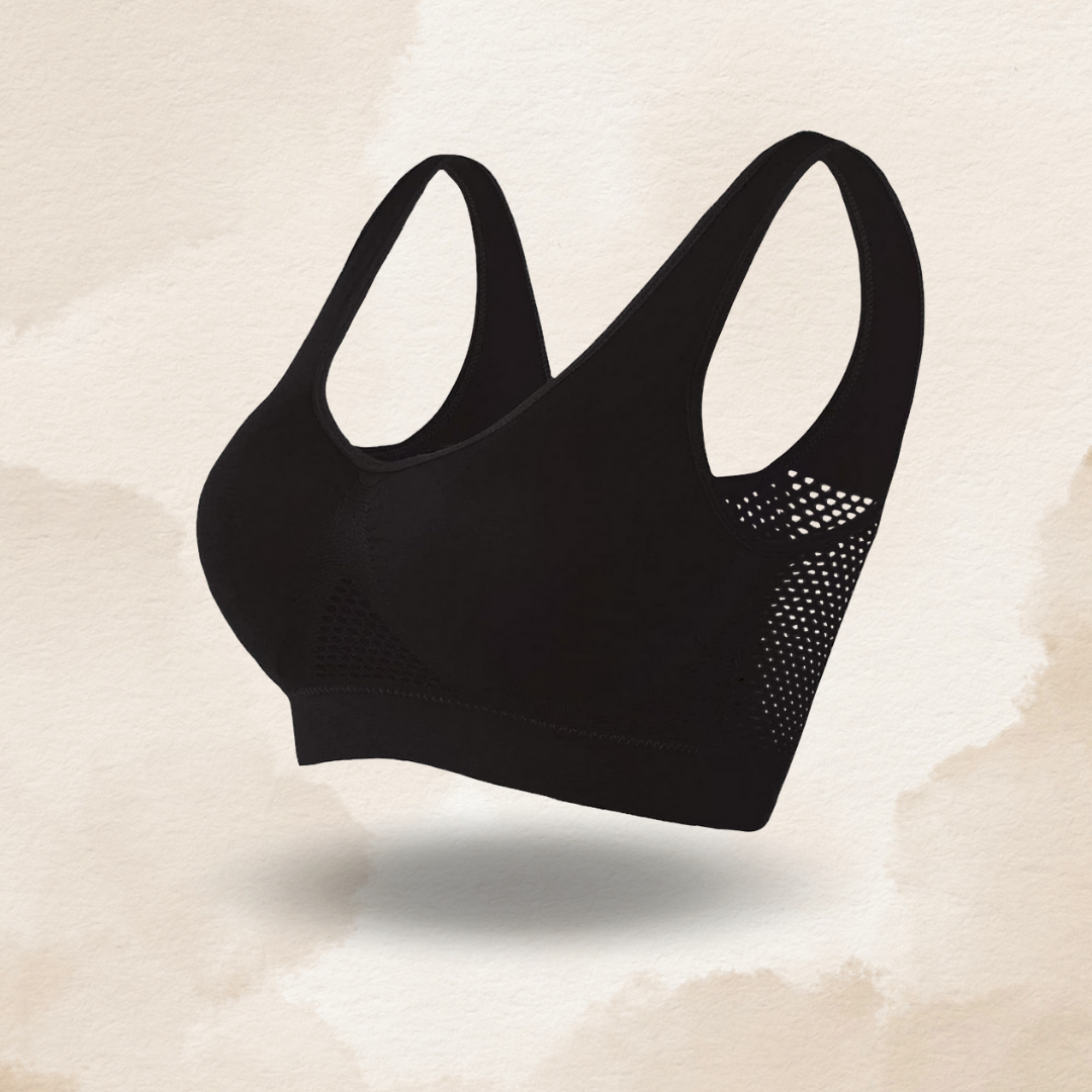 Nahtloser Kabelloser Atmungsaktiver Cool Liftup Air-Sport-BH aus Netzstoff in großer Größe für Damen