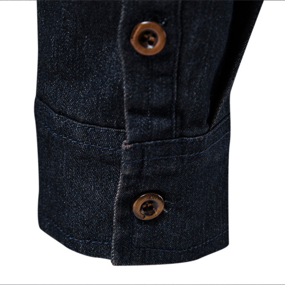 THERLING Klassisches, lässiges Jeanshemd für Herren mit langen Ärmeln