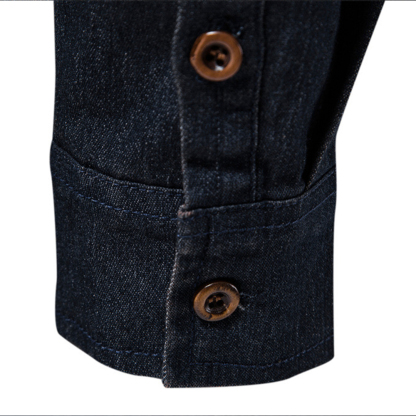 THERLING Klassisches, lässiges Jeanshemd für Herren mit langen Ärmeln
