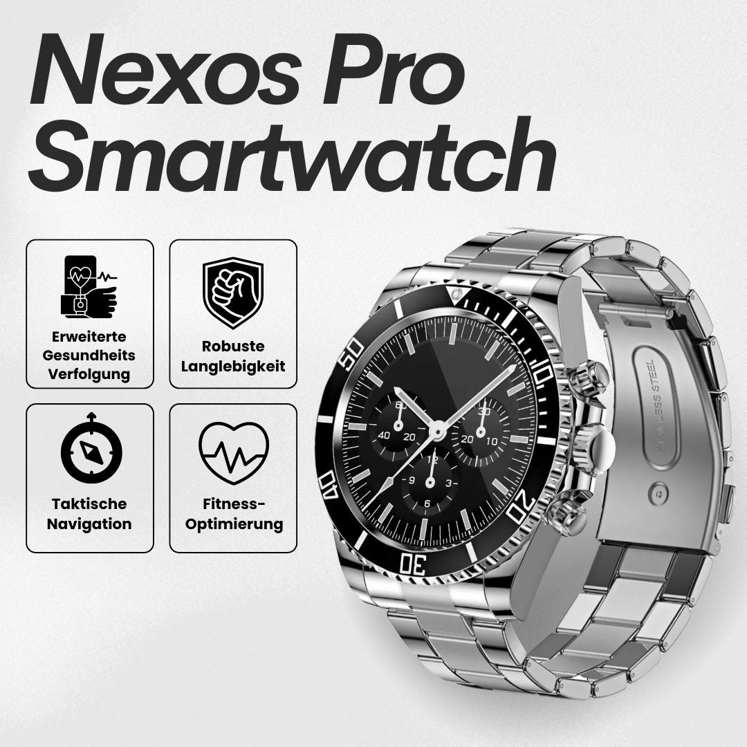 Nexos Pro Smartwatch - Unzerstörbare Militär-Gesundheitsuhr (2025)