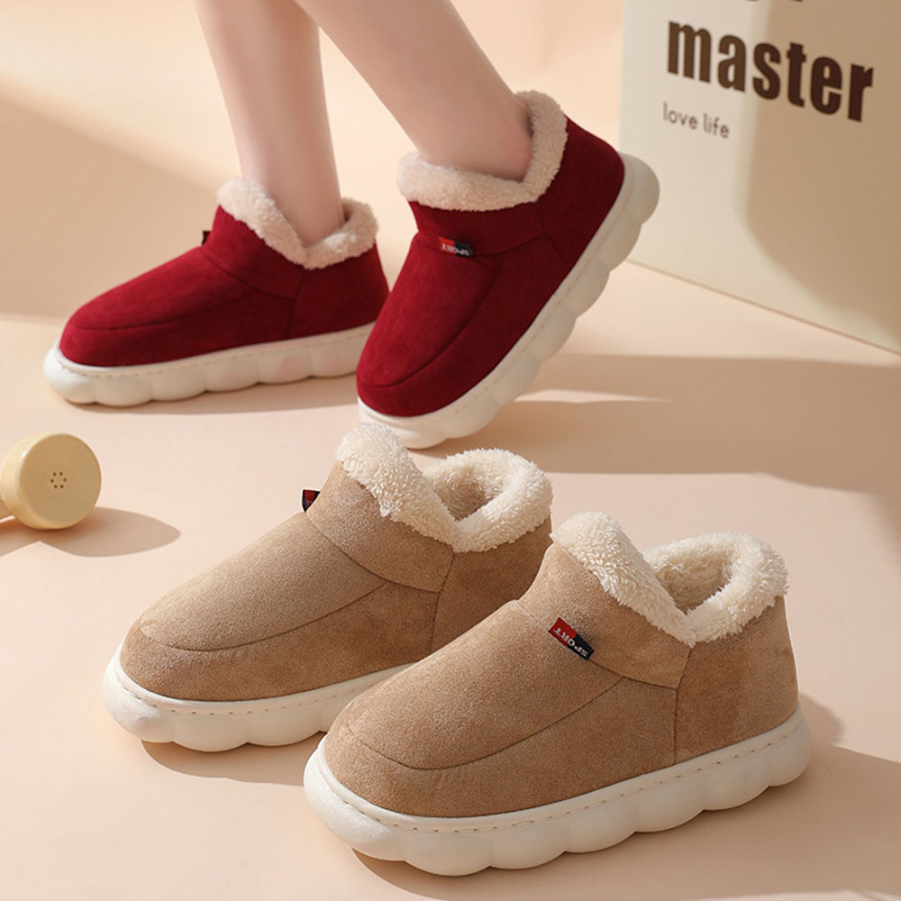 Neue Heimschuhe mit dicken Sohlen und Fleece-Baumwolle