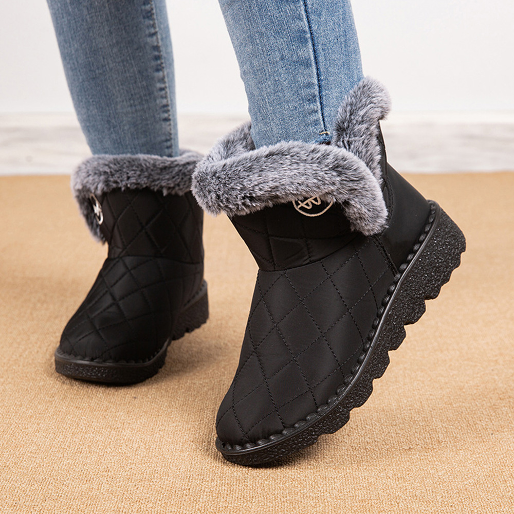 Damen-High-Top-Stiefel aus Fleece-Baumwolle