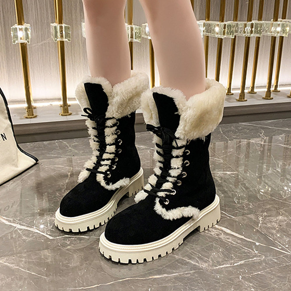 Lange Damen-Schneestiefel aus Fleece