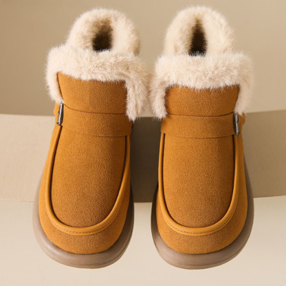Wintersamt verdickte warme Slip-on-Damenstiefel