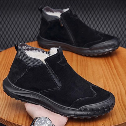 Herren-Winterstiefel aus Fleece mit hohem Schaft aus Baumwolle