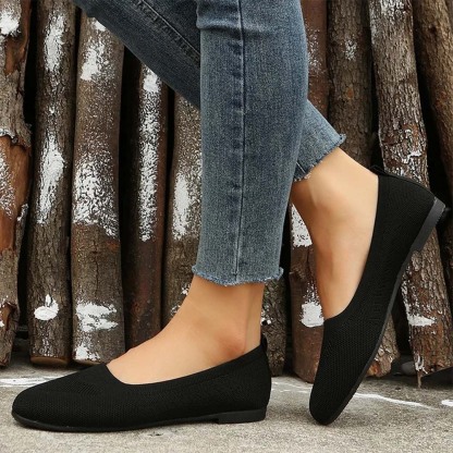 Gewebte, atmungsaktive, flache Freizeitschuhe für Damen